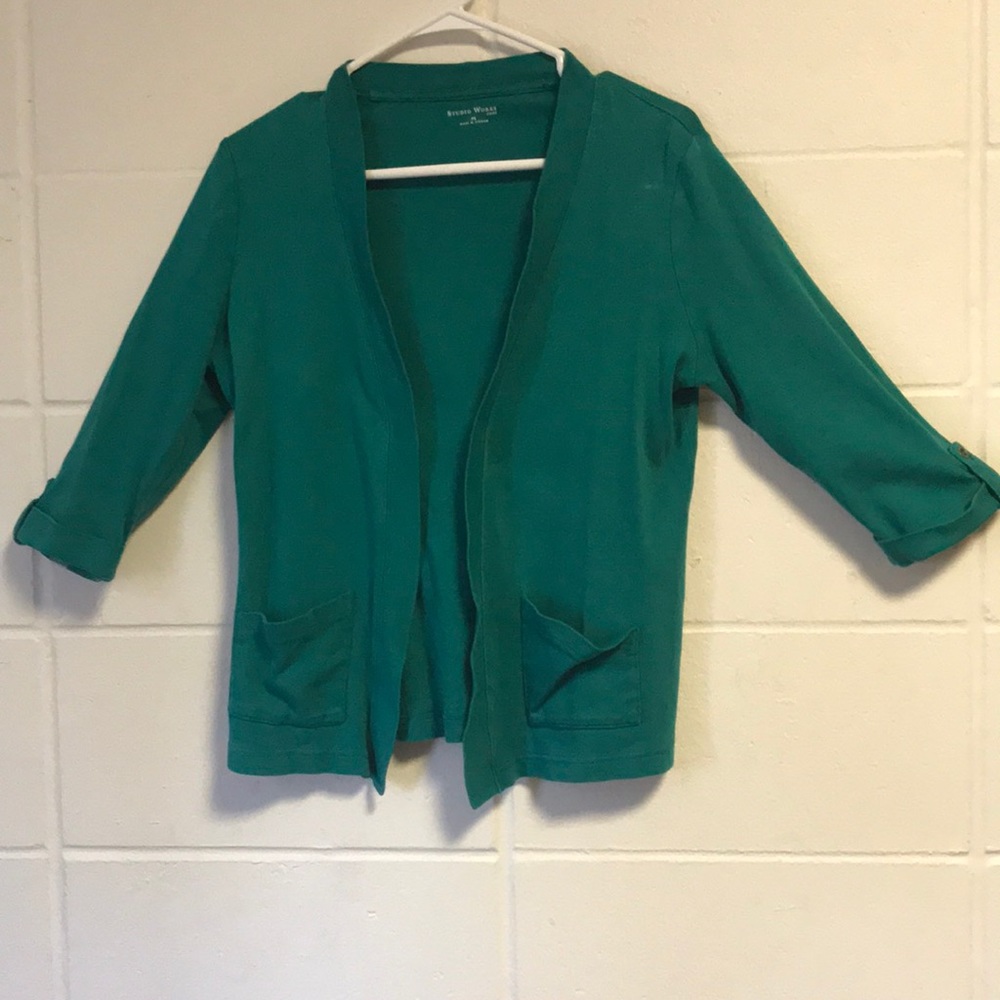 Green cardigan